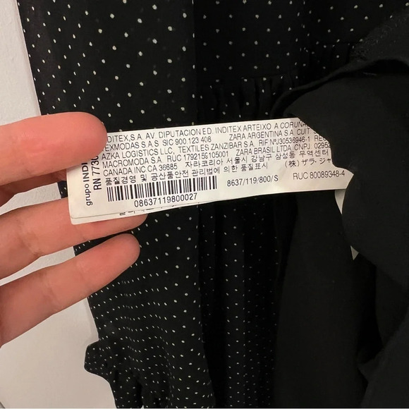 ZARA MICRO DOT MINI DRESS  SIZE S - Picture 8 of 11